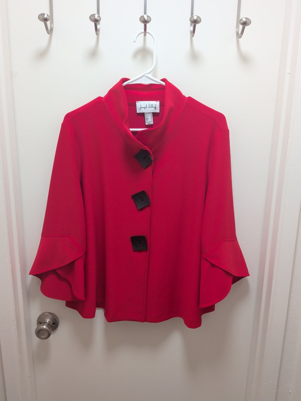 Joseph Ribkoff Red Trapeze Jacket Size 12